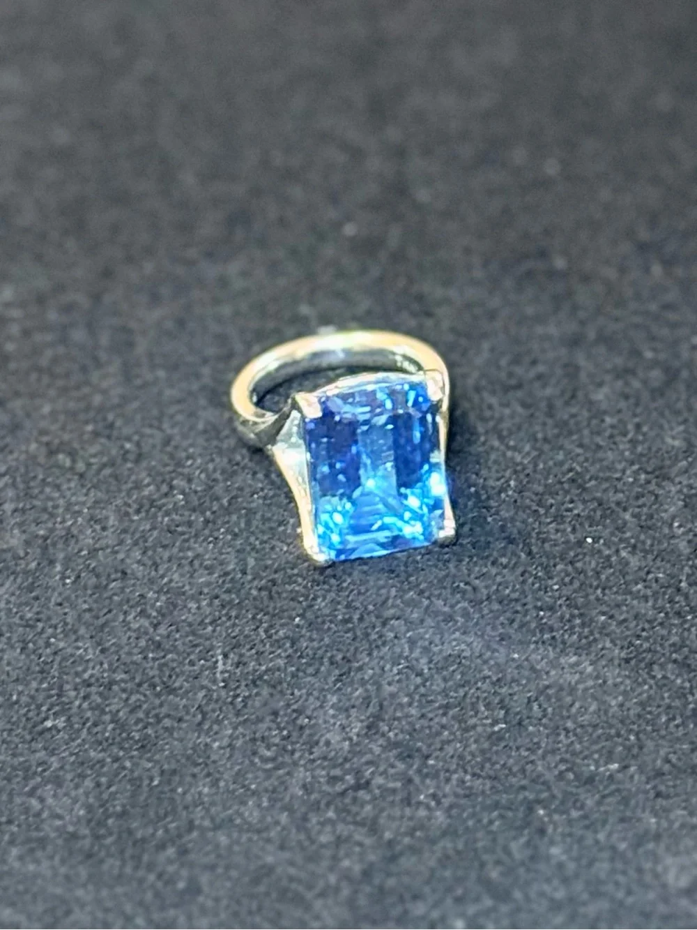 13x18mm Emerald Cut Aquamarine 925 Sterling Silver Statement Ring Sz 6.75